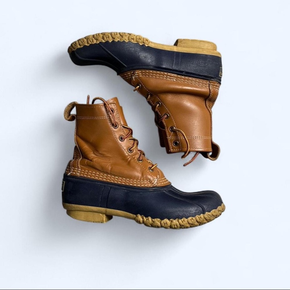 Vintage L.L. Bean Boots 8" - Navy & Tan Duck Boots
